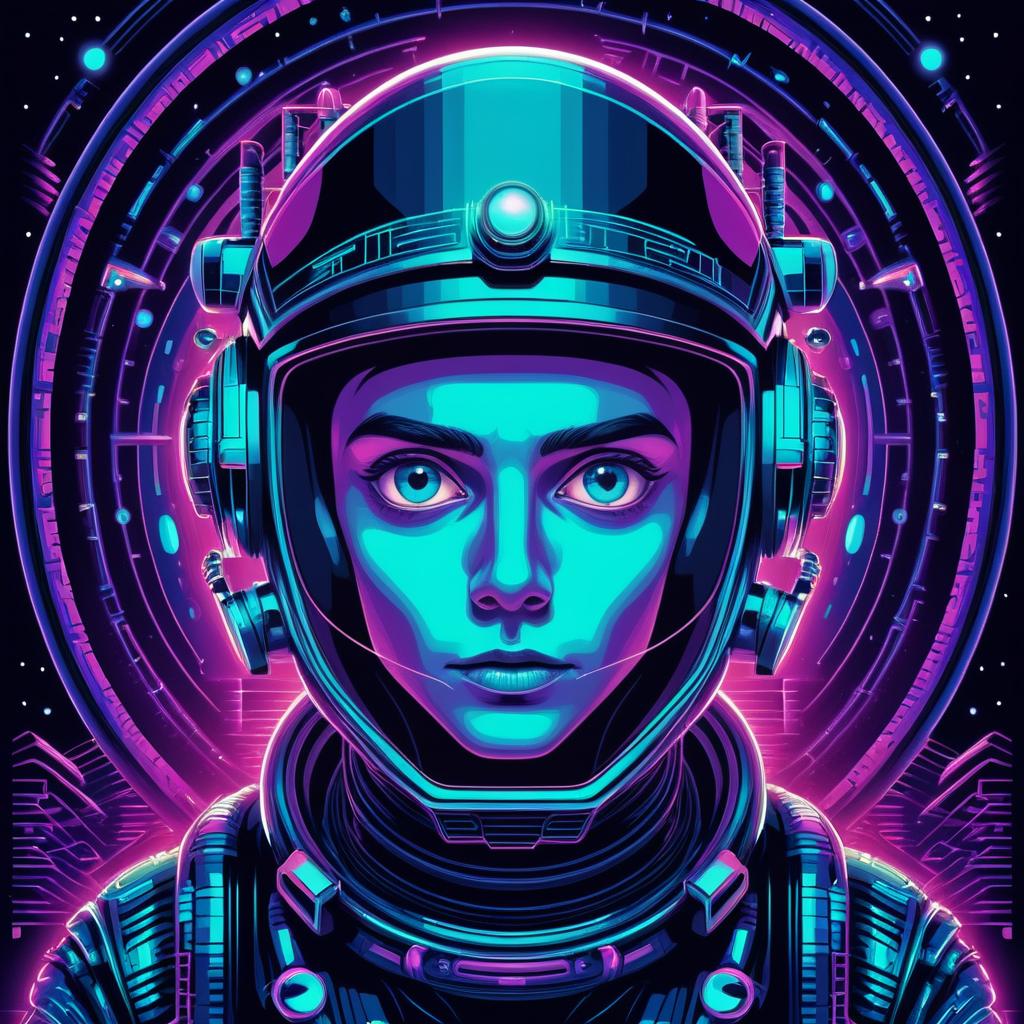 Alien Explorer in Retro Sci-Fi Style