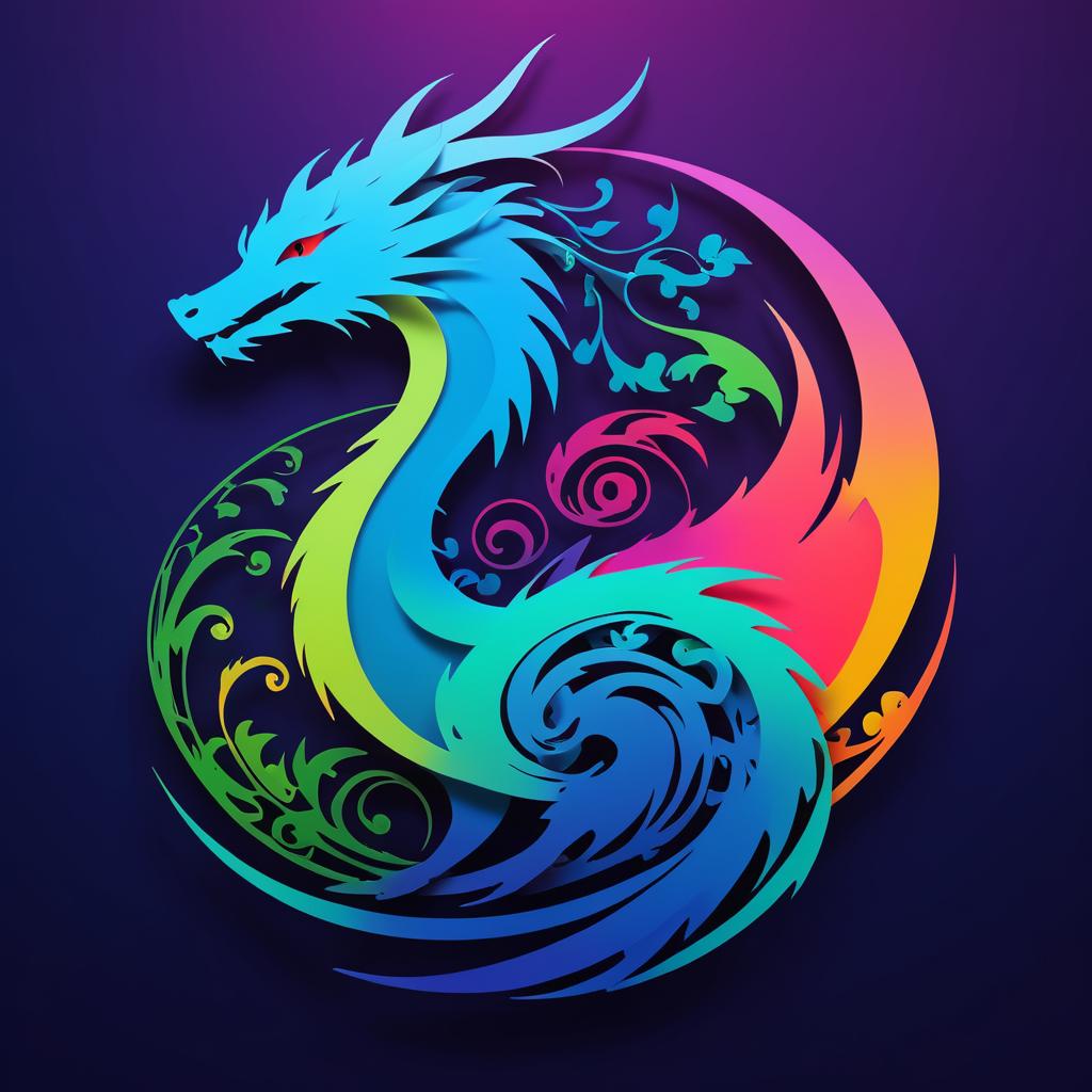 Whimsical Minimalist Dragon Design