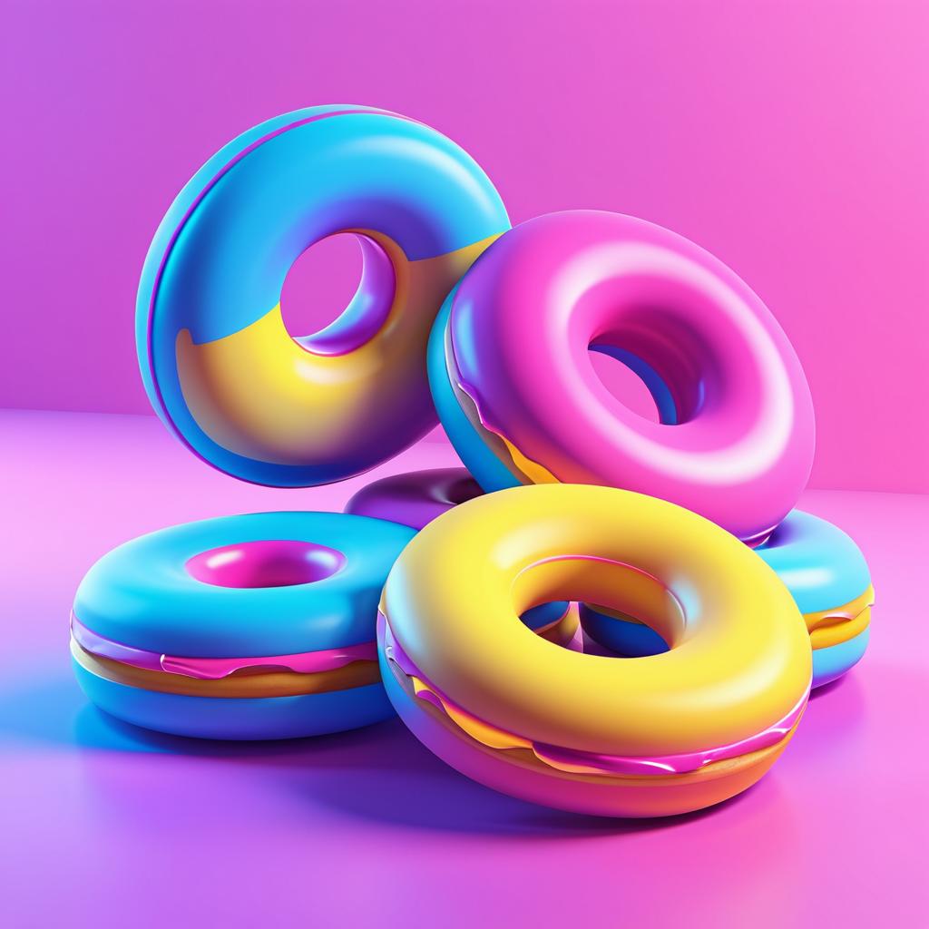 Pop Art Donuts in Neon Colors