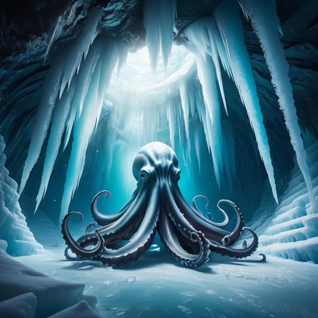 Kraken vs Giant Squid in Icebound Wreck