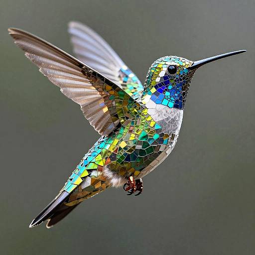 Pixelated Robotic Hummingbird Mosaic