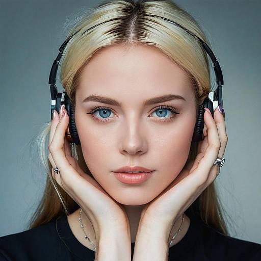 Photorealistic Freckled Woman, Multicolored Hair