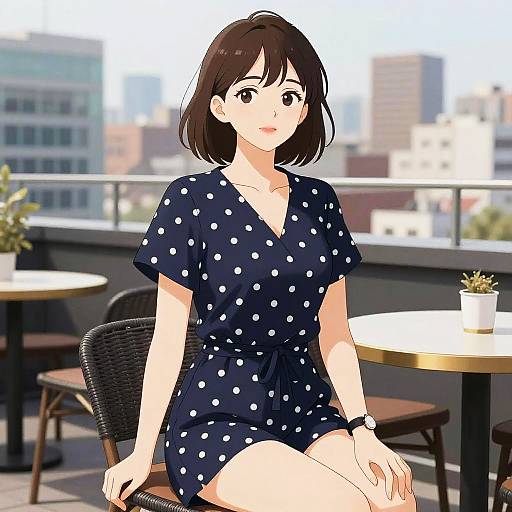 Pear-Shaped Woman in Polka Dot Romper