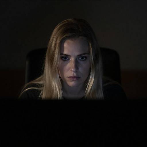 Dimly Lit Blonde in Shadowed Tension