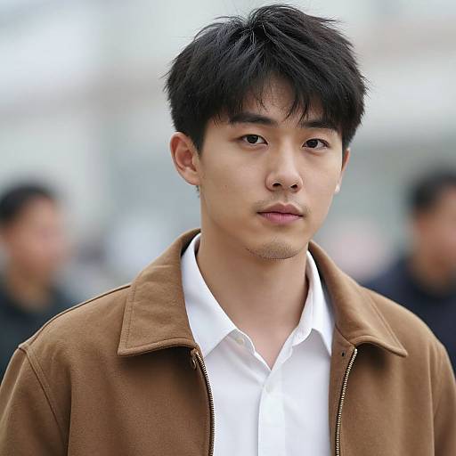 Realistic Portrait of Stylish Asian Man