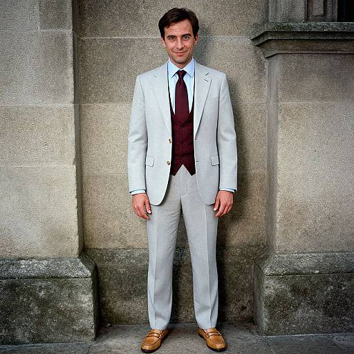 Confident Man in Vintage Stone Setting