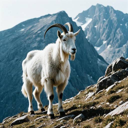 Mountain Goat on Rocky Slope