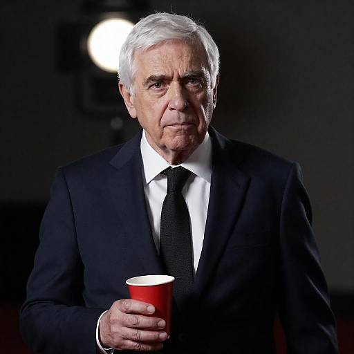 Older Man in Suit with Cup