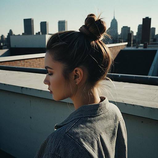 Classic Top Knot on Rooftop Model