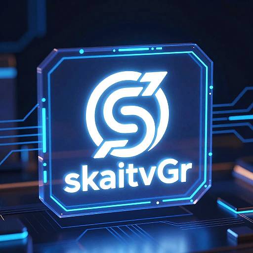 Futuristic Skaitv.gr Digital Logo