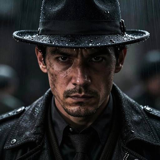 Noir Detective Portrait Close-Up