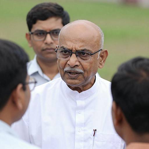 Older Indian Man Talking Outdoors