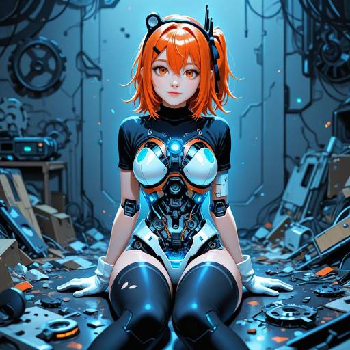 Futuristic Cowboy Cybernetic Girl