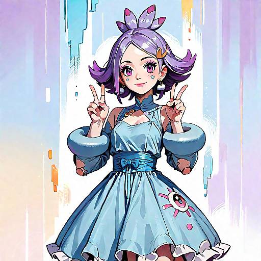 Anime Acerola in Torn Blue Dress