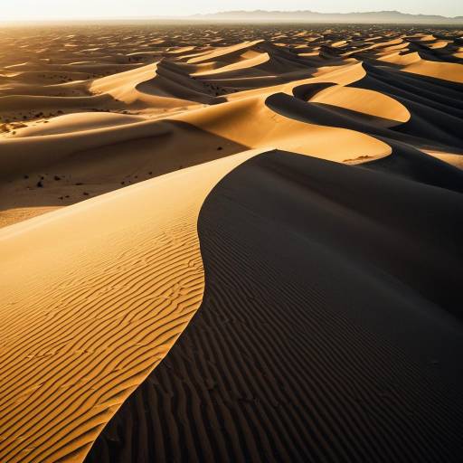 Golden Desert Dunes with Sand Ripples