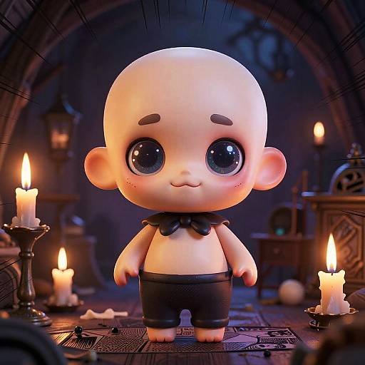 Cheerful Chibi Haunted Doll