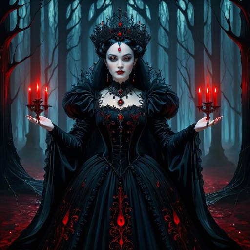 Gothic Noblewoman in Haunted Forest