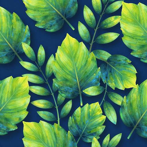 Vibrant Neon Green Leaf Pattern