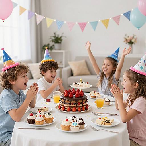 Cheerful Children's Birthday Party Scene