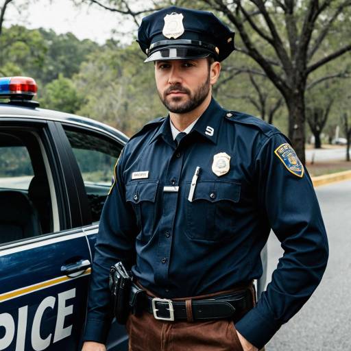 Realistic Police Chief in Uniform