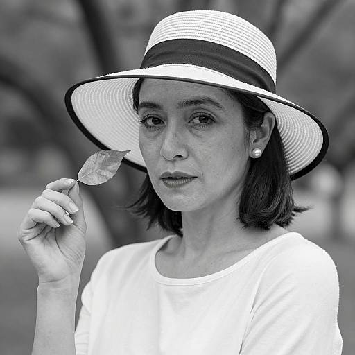 Elegant Woman in Black and White Portrait