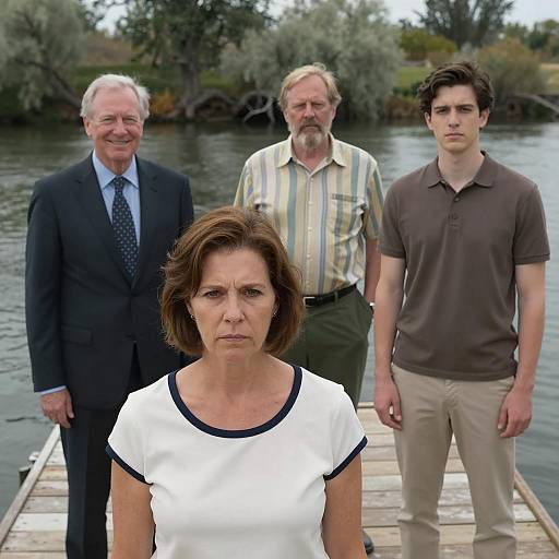 Group of Four on a River Dock