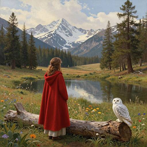 Romantic Realism: Woman in Red Cloak