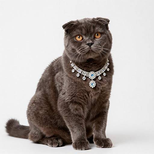 Elegant Scottish Fold Cat Fashion Portrait