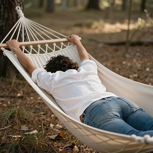 Serene Hammock Moment in a Forest