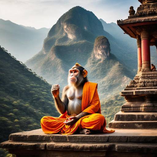 Hanuman: The Wise Monkey God in Meditation