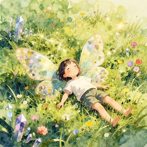 Whimsical Explorer in Radiant Dreamscape