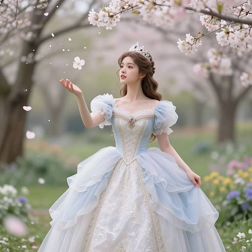 Whimsical Princess in Ethereal Garden