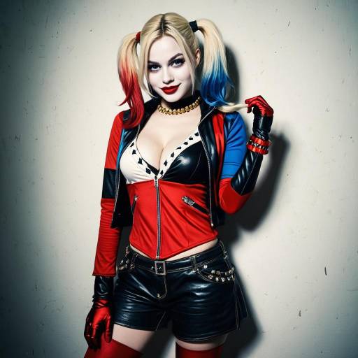 Playful Harley Quinn Cosplay Portrait
