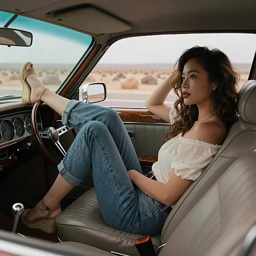 Elegance in a Classic Coupe: Retro Portrait