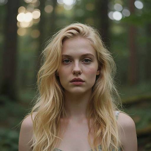 Ethereal Blonde Portrait in Forest