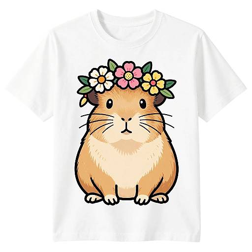 Whimsical Pika with Floral Crown