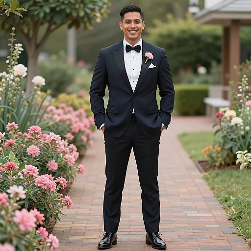 Charming Groom in Garden Wedding Attire