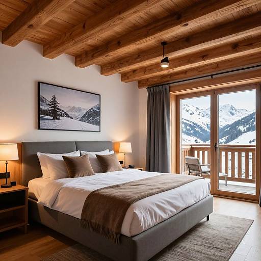 Cozy Chalet Bedroom with Mountain View