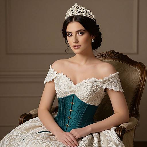 Elegant Woman with Pearl Tiara Portrait