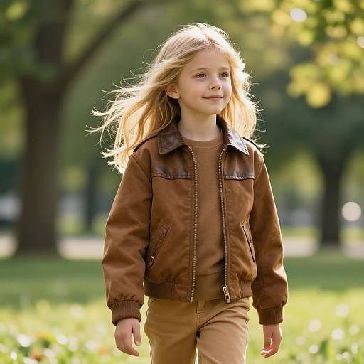 Cheerful Girl in Sunny Park