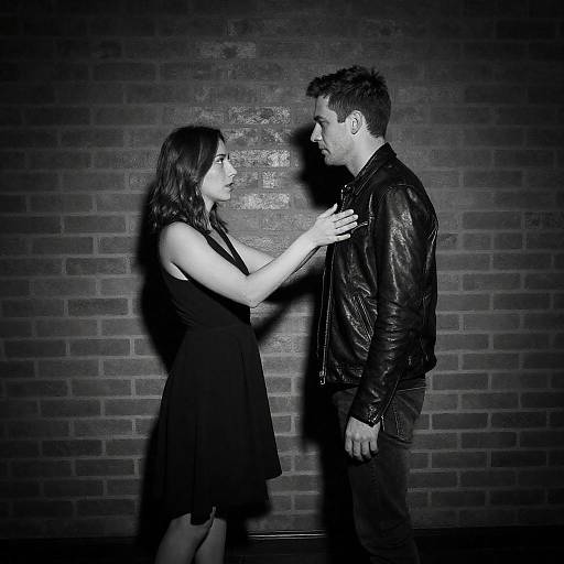 Intense Couple in Black and White