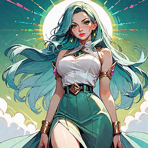 Frieden with White Ponytails and Gold Outfit