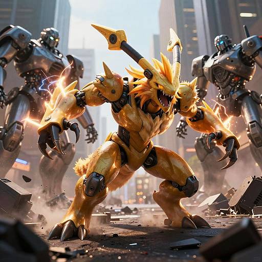 Fierce Zeraora in Urban Battle