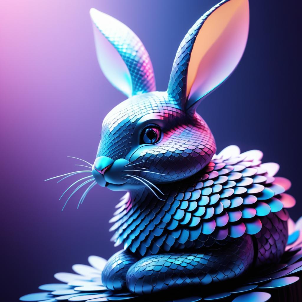 Whimsical Scaled Rabbit in Cinematic Light