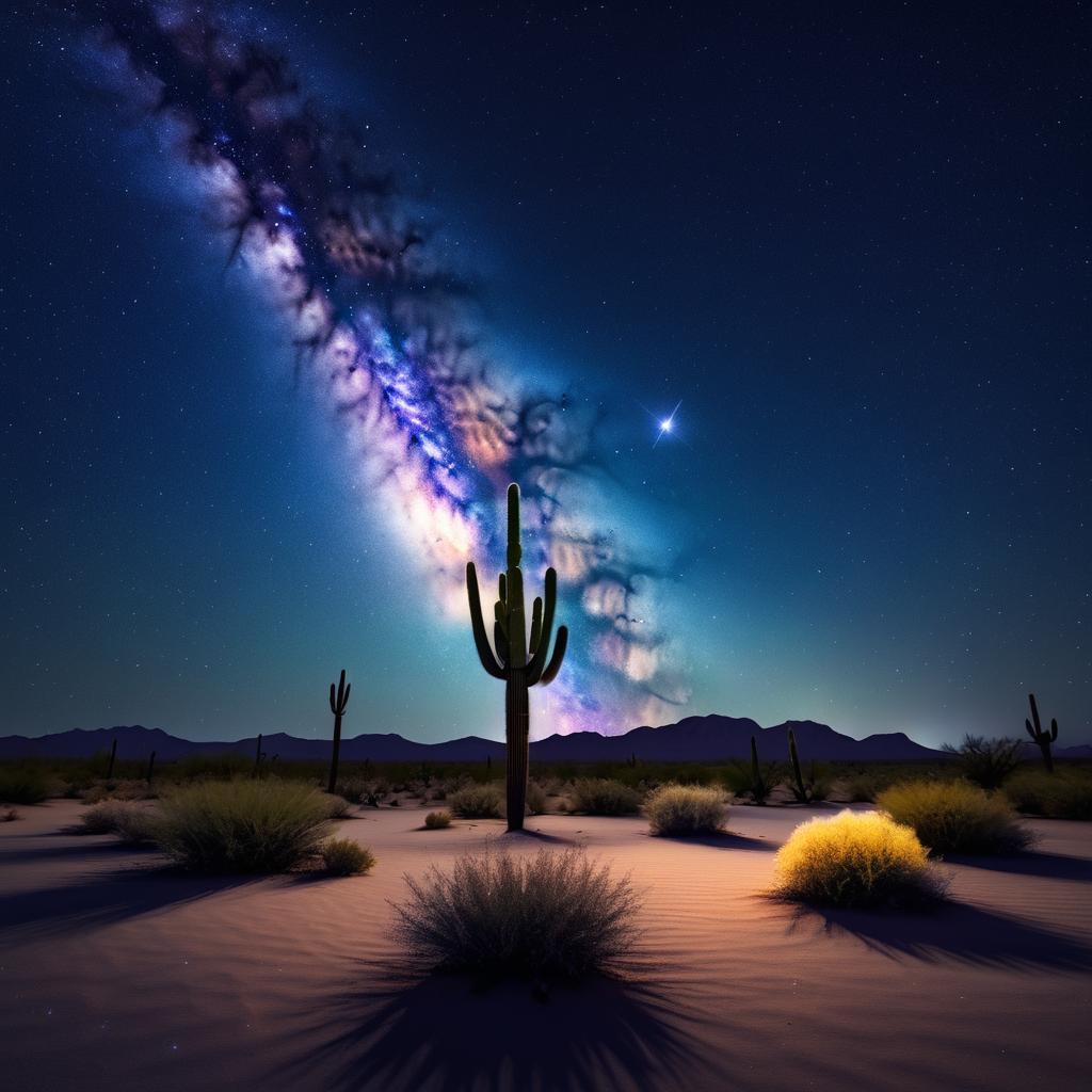 Stark Desert Beauty Under Starry Sky