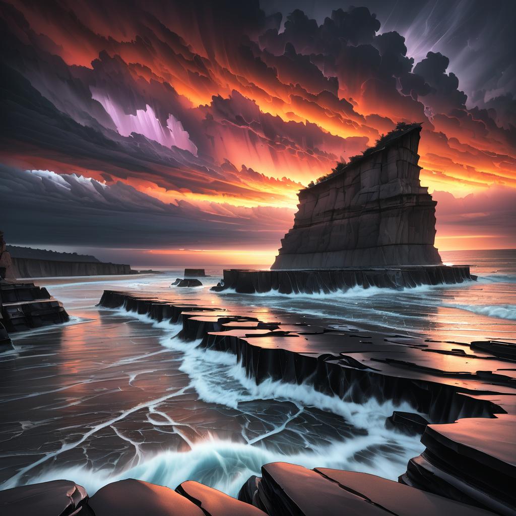 Dramatic Oceanfront Bluffs at Sunset