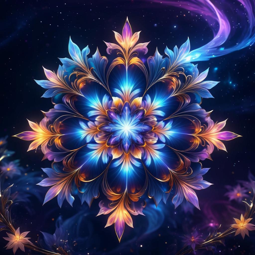 Enchanting Cosmic Star-Shaped Flower Art