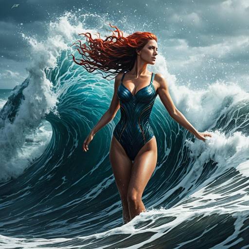 Ethereal Siren Emerging from Ocean Waves