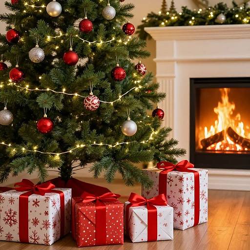 Cozy Festive Christmas Tree Scene