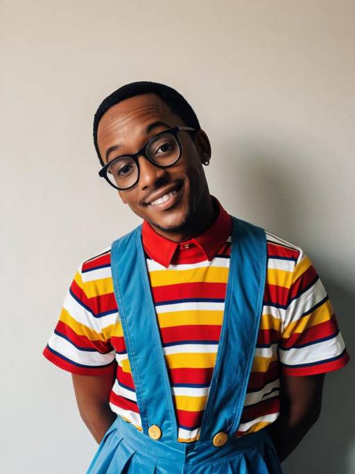 Realistic Man in Steve Urkel Cosplay